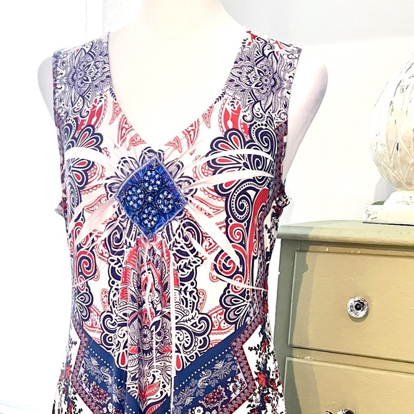 Apt. 9 Sleeveless Boho Paisley Floral Sublimation Dress - Picture 7 of 9